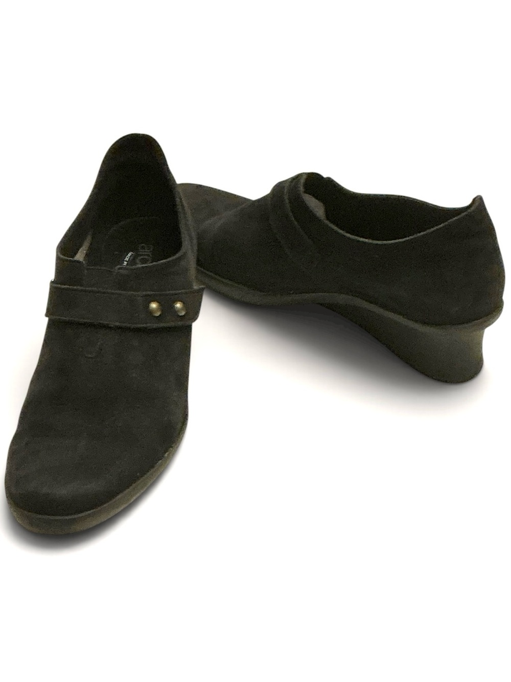 ARCHE Black Nubuck Leather Classic Wedge Shoe Size-EU 40/ US 9